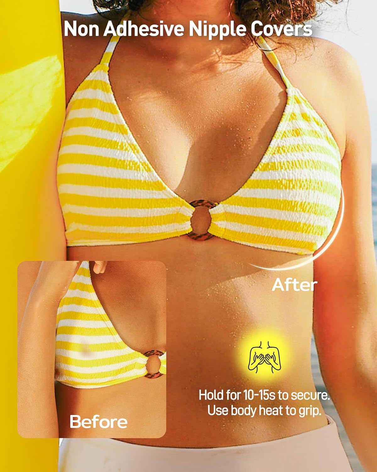 Niidor Non Adhesive Nipple Covers For Women - Silicone Grippy Pasties Breast Petals Reusable - Round & Triangle Combo Set - Image 3