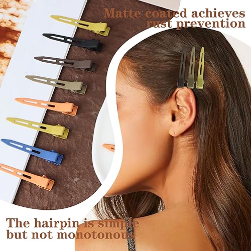 Miniatura 5 de 30 pinzas para el cabello sin arrugas, horquillas de metal mate para peinar el cabello, pasadores de pelo de pico de pato - Horquillas de cocodrilo