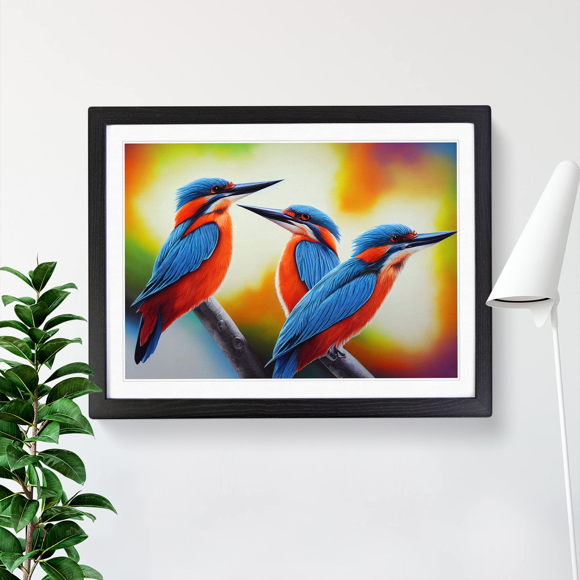 Ultimate Kingfisher Birds Framed Print, Black, A3 (46 x 34 cm) - Image 3
