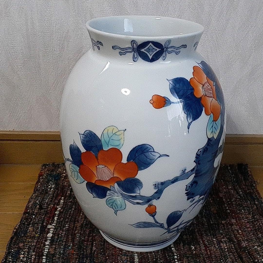 Amazon.co.jp: 伊万里 色鍋島焼 川副青山 花瓶 : ホーム＆キッチン