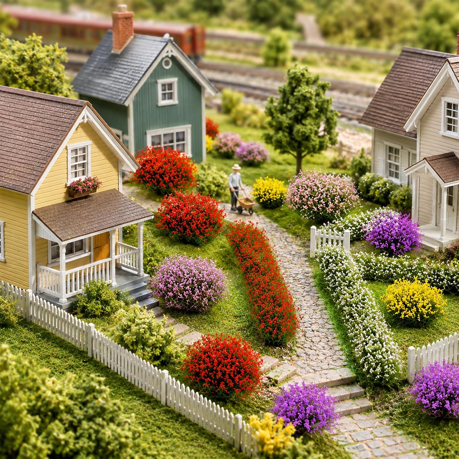 12PCS Mini Flowers for Crafts Miniature Flowers Hobby Trains Accessories