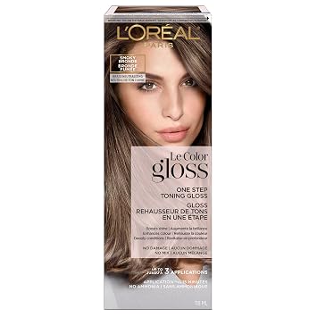 LOreal Paris Le Color Gloss One Step In-Shower Toning Hair Gloss, Neutralizes Brass, Conditions & Boosts Shine, Smoky Bronde, 4 Ounce
