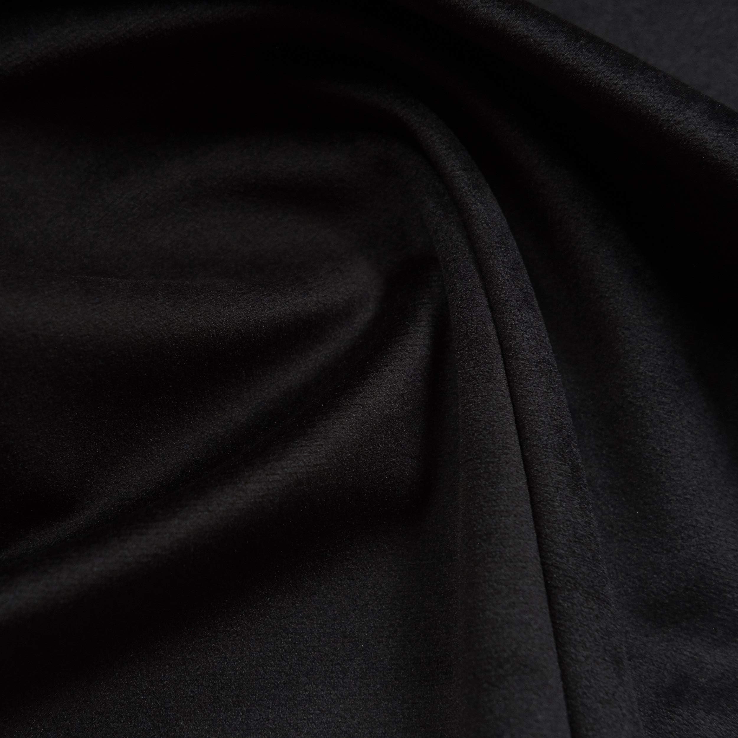 Solid Drapery/Upholstery Soft Velvet Fabric Color Black by The Yard