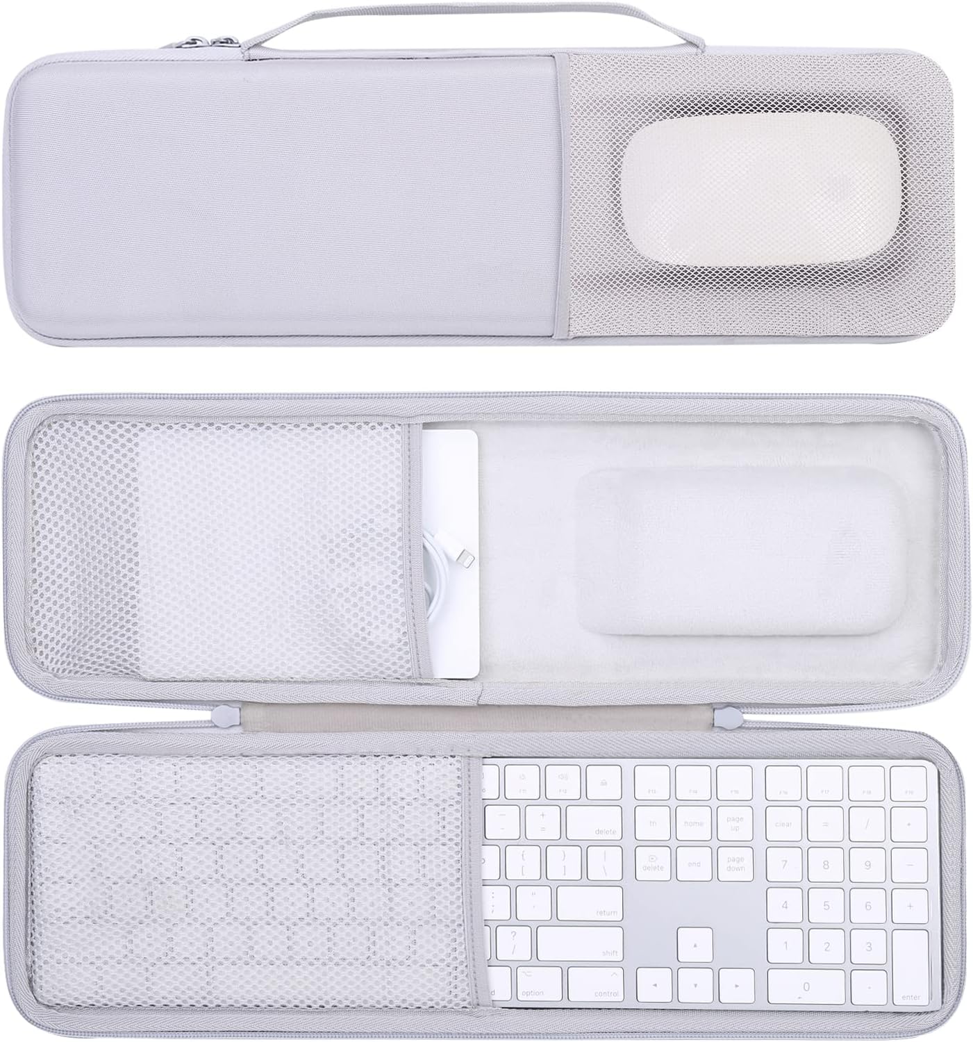 Hard Case Replacement for Apple Magic Keyboard with Touch ID and Numeric Keypad + Apple Magic Mouse (White Case)