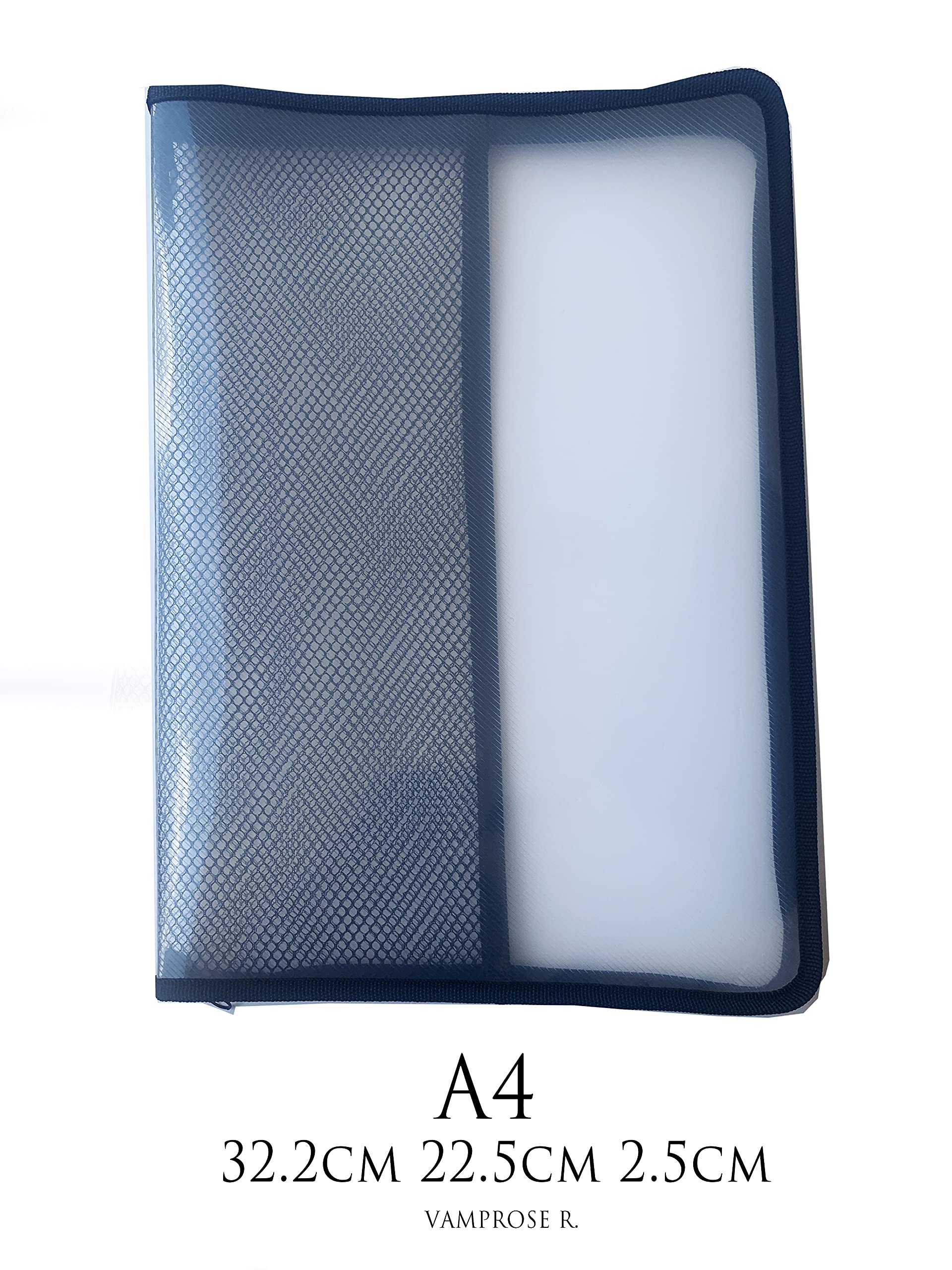 Amazon | A4 ジップファスナークリアファイルケース BLACK 黒 内面