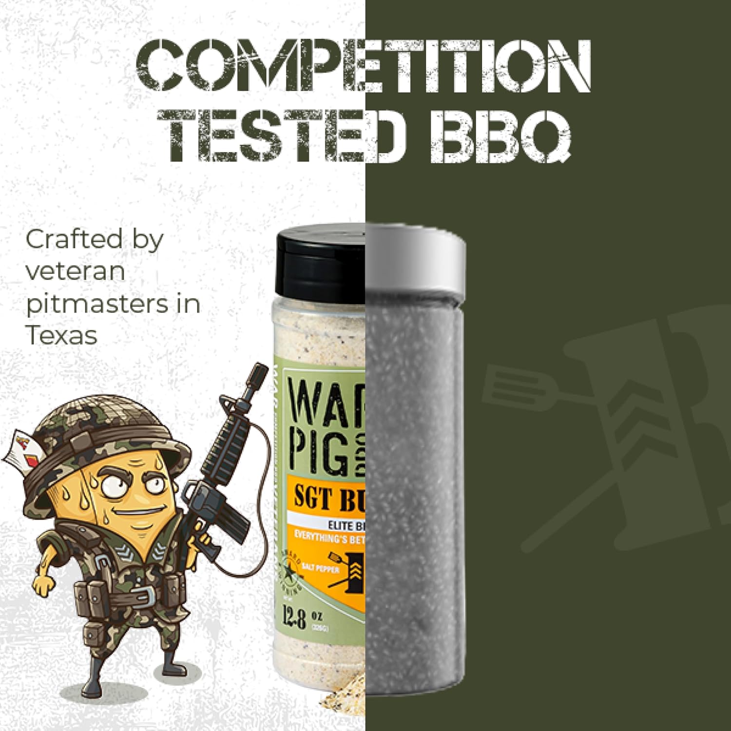 WarPig BBQ Sgt Butter Elite BBQ Rub| Championship All Purpose Seasoning for Beef, Steak, Burgers, Seafood, and Chicken | 12.8 Ounces - Image 5