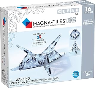 MAGNA-TILES Ice 16-Piece Magnetic Construction Set, The ORIGINAL Magnetic Building Brand