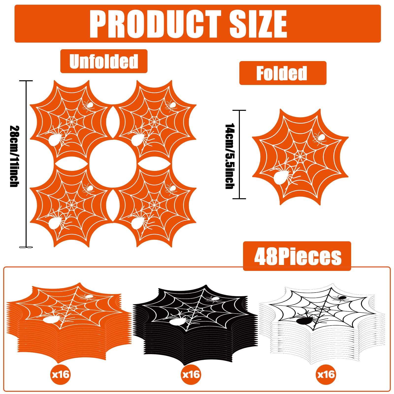 Wuquan-100 PCS Halloween Napkins - Spider Webs Design Cocktail Disposable Paper Napkins Decorative Dinner Hand Napkin Festival Birthday Party Decoratio - View #5