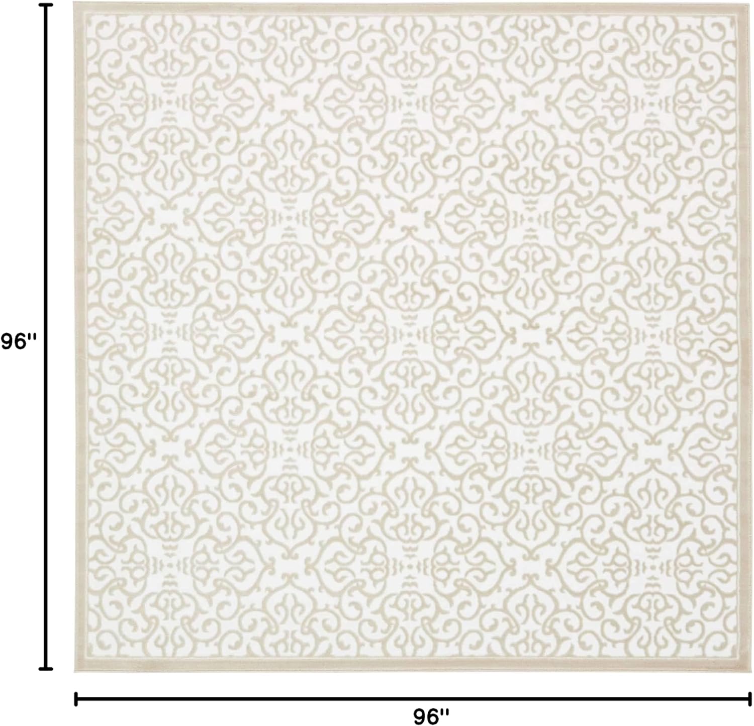 Unique Loom Rushmore Collection Area Rug - Johnson (8'Square, Snow White/ Beige)