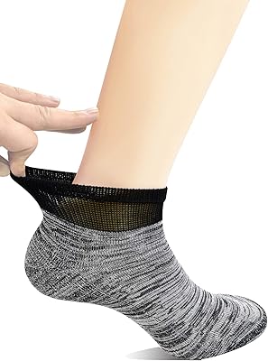 Yomandamor Men's 5 Pairs Bamboo Low Cut Diabetic Socks with Cushion Sole and Seamless Toe