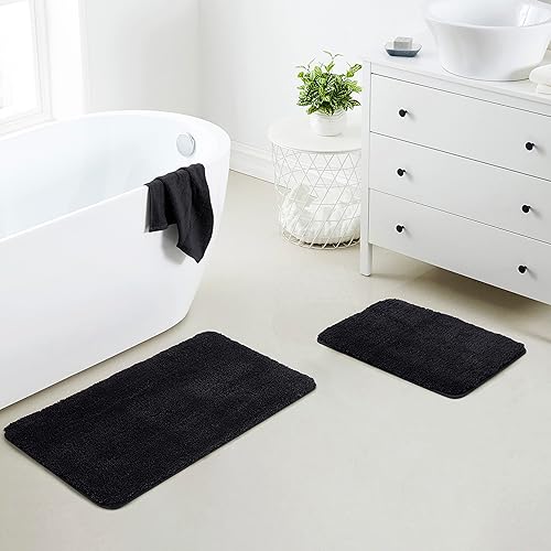 Miniatura 9 de YHF - Alfombras de baño de 20 x 32 pulgadas, extra gruesas y suaves, de microfibra peluda, lavables a máquina, alfombras de baño absorbentes, tapete