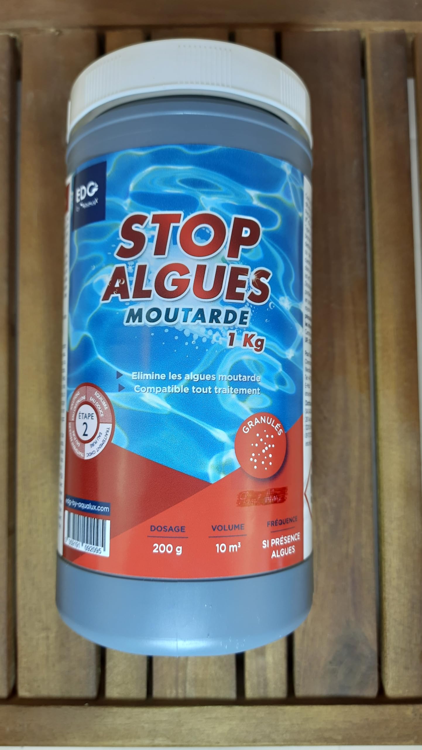 Stop Algues Moutarde Piscine - Chloration Ultra Choc - Poudre - Boîte - 1 kg