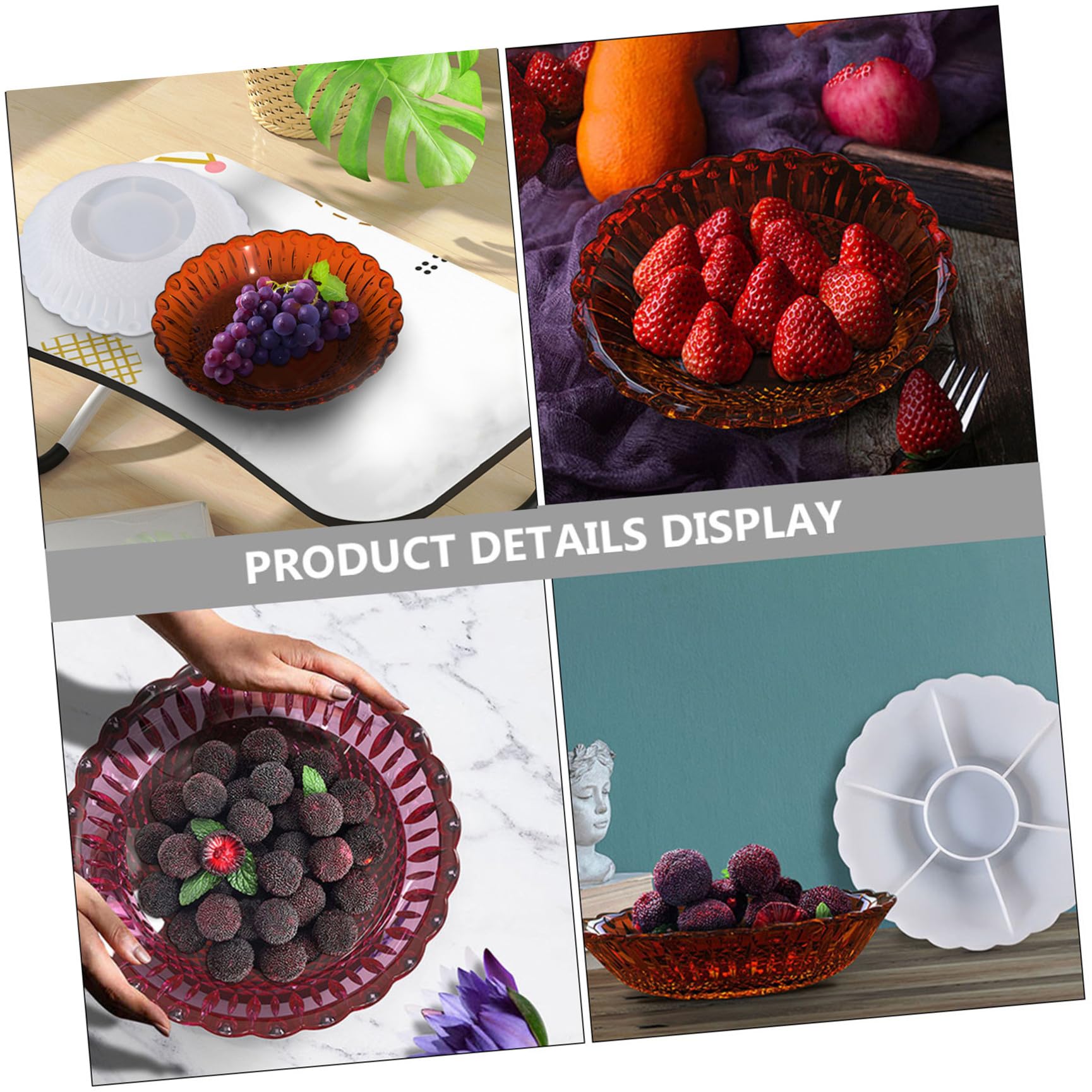 Moule en Silicone pour Plateau de Service Fruité, Grand Motif Dentelé
