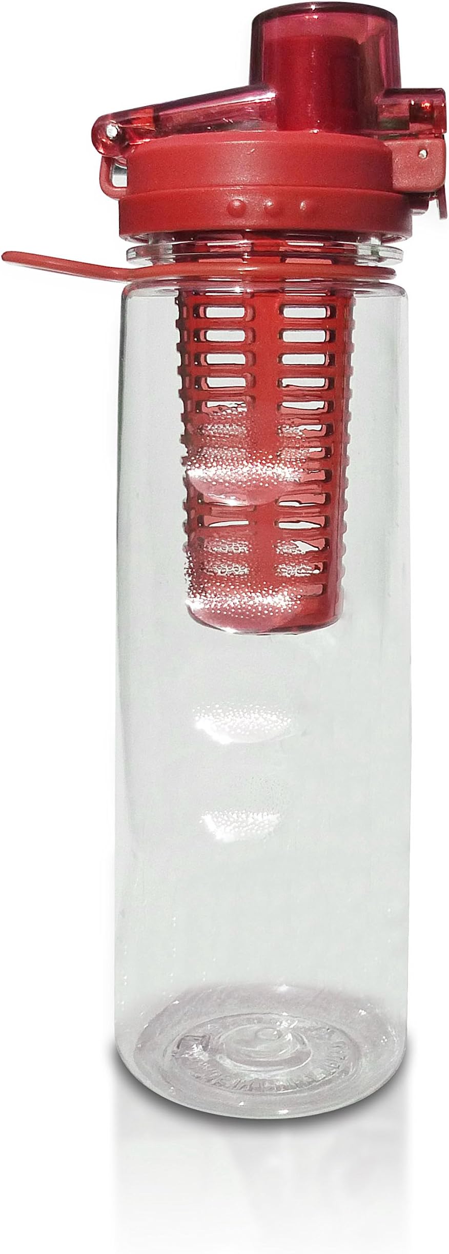 Inspired By Jane Fruit Infuser Sports Water Bottle with Bonus Carabiner Clip for Belt - Leak-Proof, Spill-Proof Locking Flip Top Lid - BPA Free - 25 Oz - Fruit Infused Water for Hiking and Walking