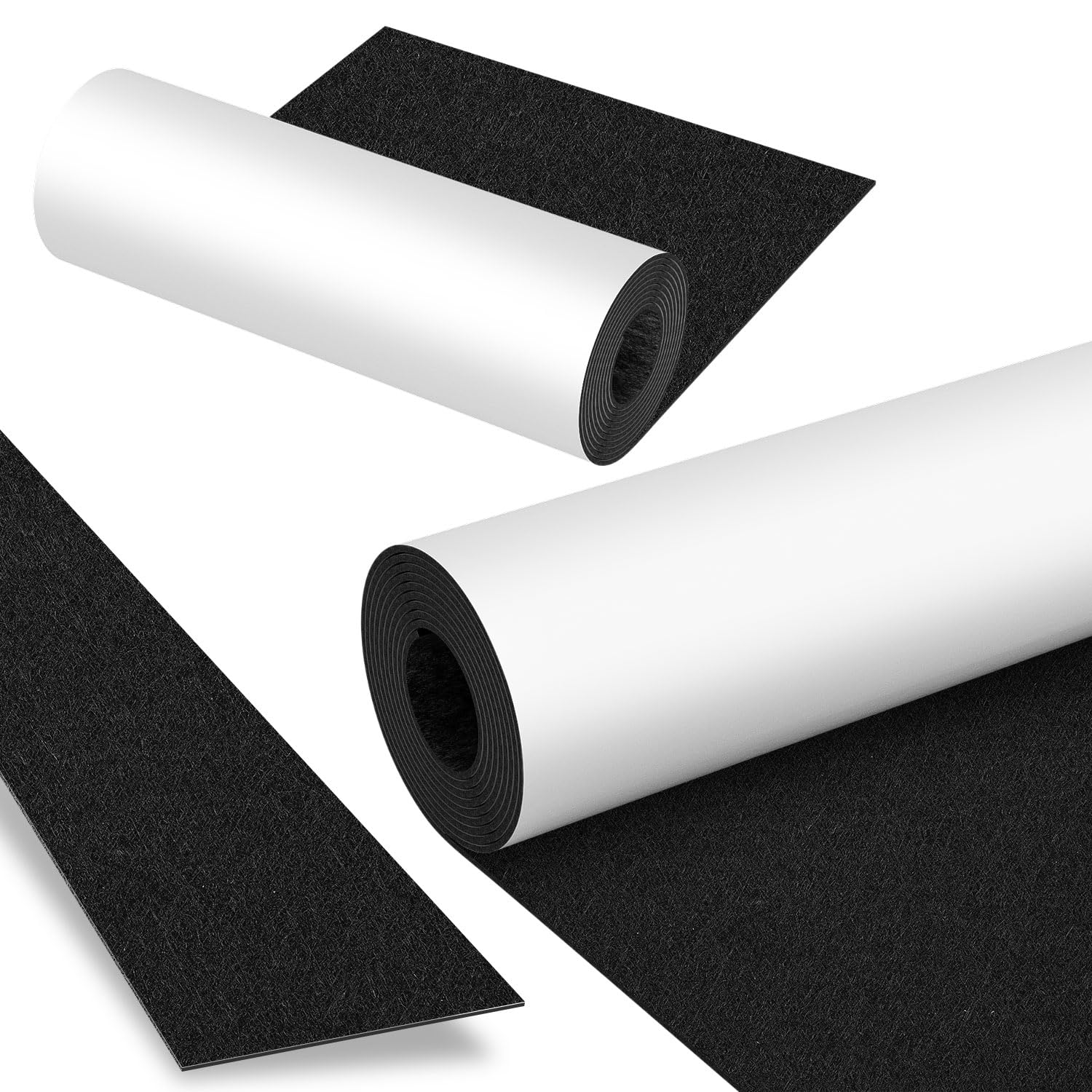 2 almohadillas de fieltro autoadhesivas, almohadillas de fieltro para sillas, 100 x 150 cm, tiras de fieltro autoadhesivas, fieltro adhesivo negro, protector de suelo, rollo de fieltro