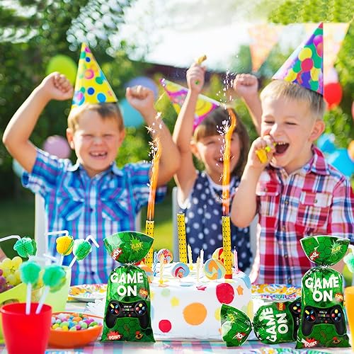 Miniatura 5 de Pajean - 100 bolsas de plástico para videojuegos, bolsas de botín de videojuegos a favor, bolsas de dulces para juegos y fiestas de cumpleaños