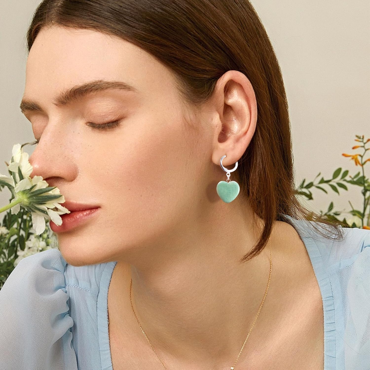 10Pcs Sterling Silver Earring Hooks Round Small Huggie Hoop with Loop Ear Leverback Hooks Hypoallergenic 14mmx2mm Ear Huggie Hoops 925 Sterling Silver Dangle Earrings Findings Jewelry Making Set - Image 5