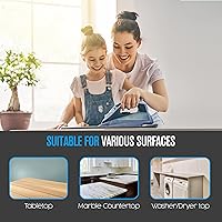 Vista 5 de Houseables, funda para planchar, esterilla magnética para lavado, de 32 1/2 x 17 pulgadas, gris, tipo acolchada, funda resistente al calor, a