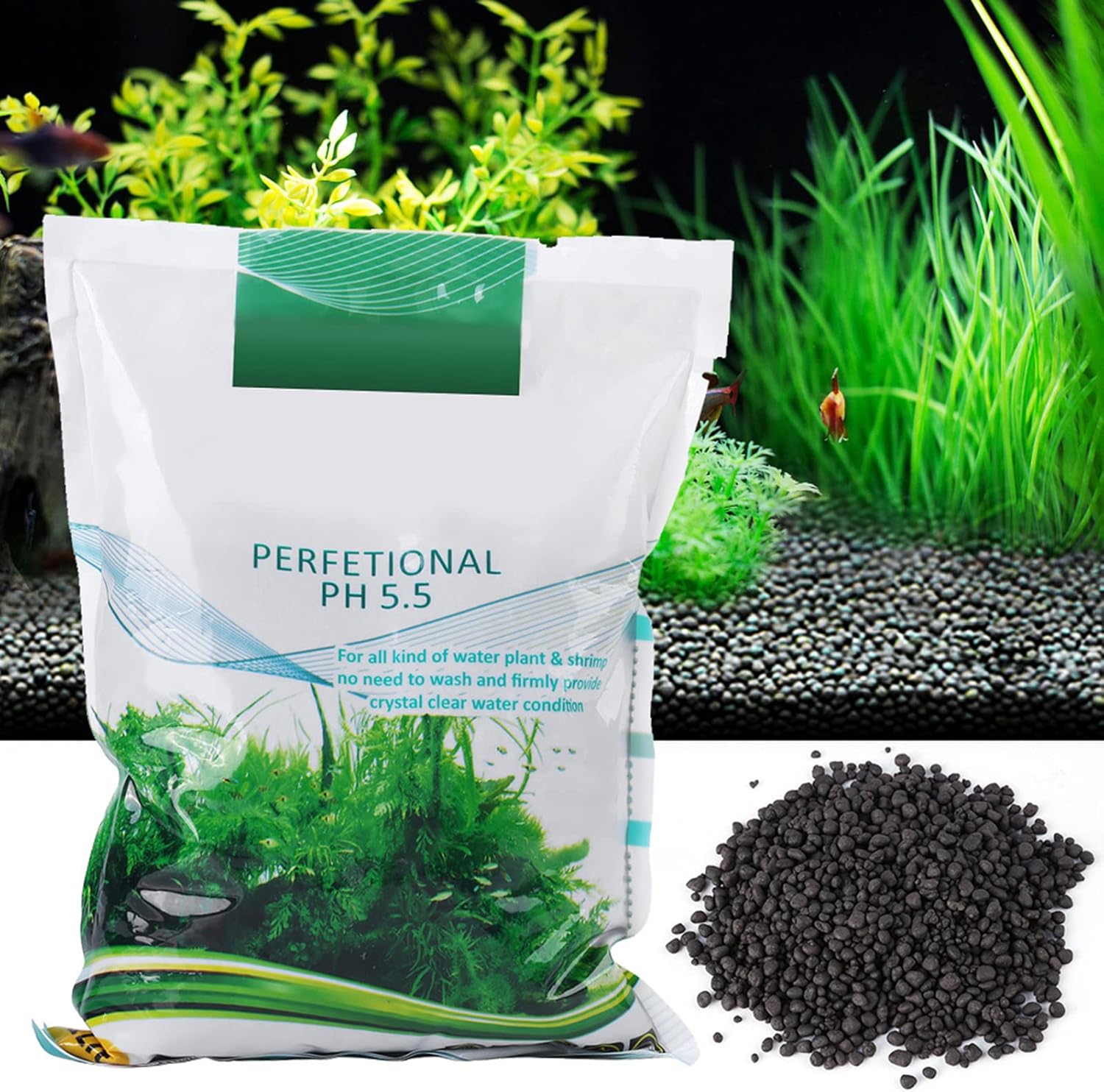 1000g Aquarium Fish Tank Bottom Water Grass Seeds Plant Sand Mud, Professional Aquarium Soil, Water Grass Mud for Fish Tank