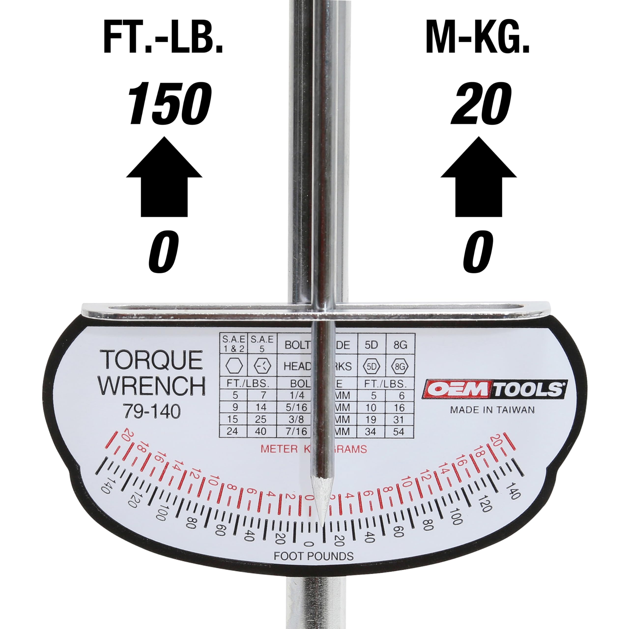 Clé Dynamométrique à Faisceau 1/2 Pouce - 150 Lb/ft (21 M.kg) - Fabrication US - Occasion