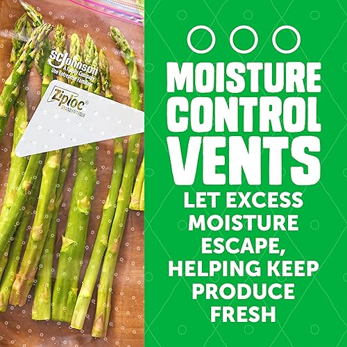 Miniatura 2 de Ziploc Bolsas de almacenamiento de alimentos, sellan la parte superior para mantener y controlar la humedad, 50 bolsas en total