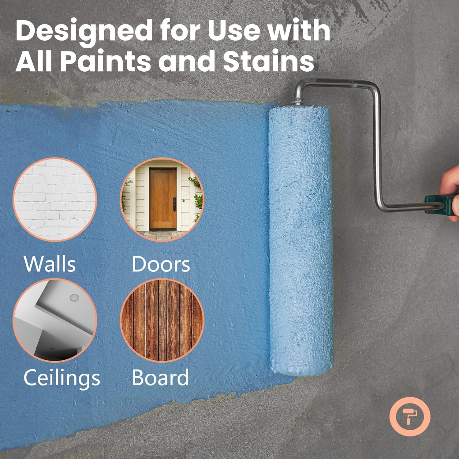 Mister Rui 28 Pack Paint Roller Kit with Extension Pole, 4" & 9" Paint Roller with Tray, Professional Paint Brushes Set, Painting Supplies for Home Interior, Walls, Ceilings