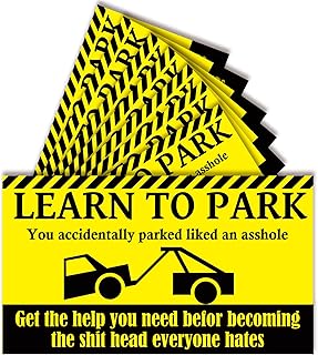 100Pcs Learn How to Park or Prank Card Funny Parking Violation Tickets Bad Parking Violation Warning Note Business You Parked Like an Idiot Card Multi Violation Reason (Learn to Park Cards)