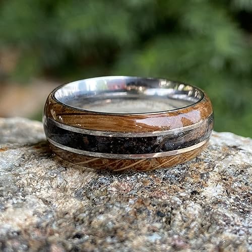 Vista 7 de Whiskey Barrel and Dinosaur Bone Wedding Band