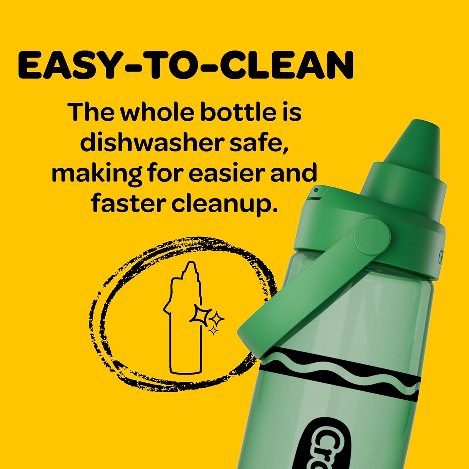 CamelBak Crayola Chug Water Bottle, Tritan Renew, Leakproof, 25oz, Cherry Red - Image 7