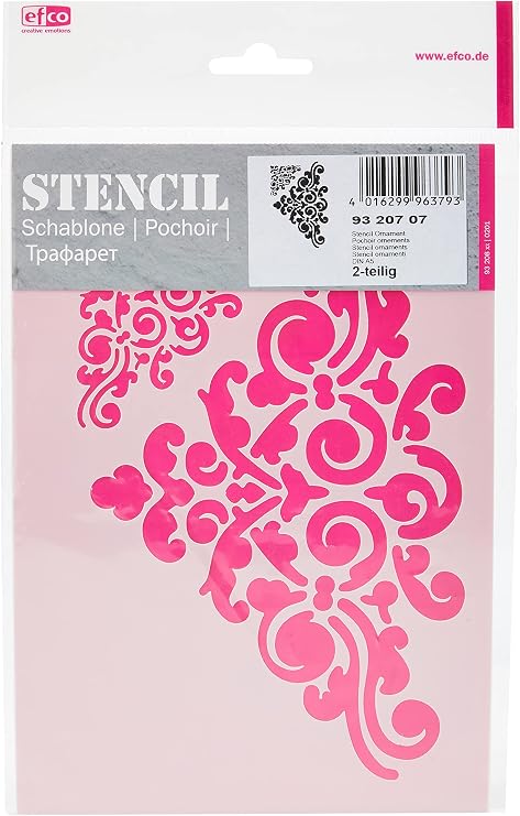 Efco Ornaments Stencil in 2 Designs, Plastic, Transparent, A5