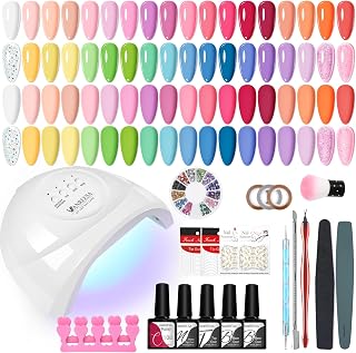 VANREESA 36 Colours Gel Nail Kit with U V Light Spring Summer Colours Pi...