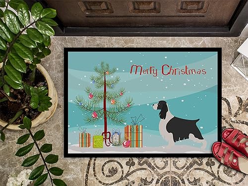 Miniatura 3 de Caroline's Treasures BB8435MAT Springer Spaniel inglés - Tapete de Navidad de 18 x 27 pulgadas, tapete para puerta delantera, interior y exterior,
