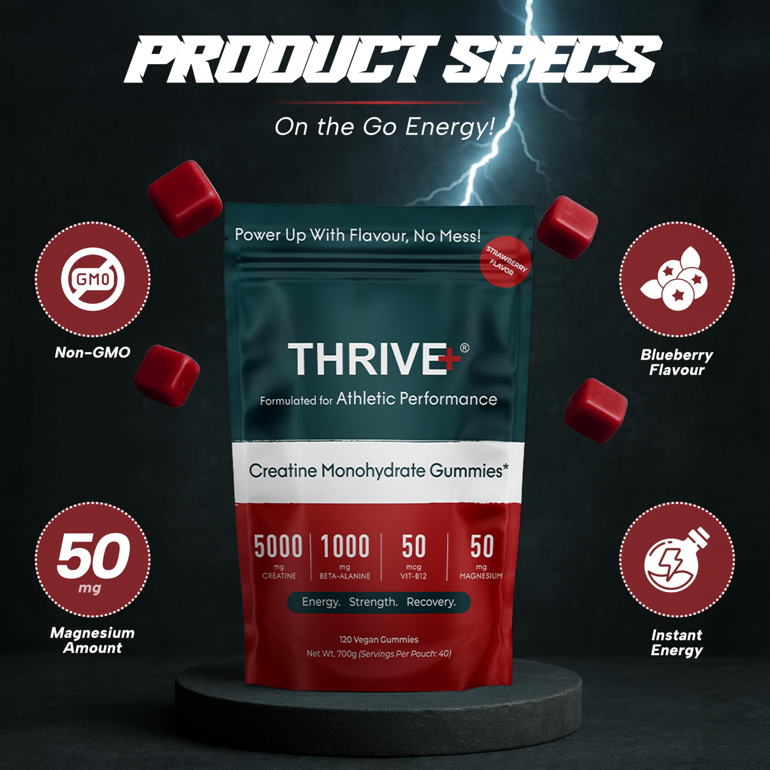 Creatine Monohydrate Gummies 5000mg For Men & Women, 120 CT - View #6