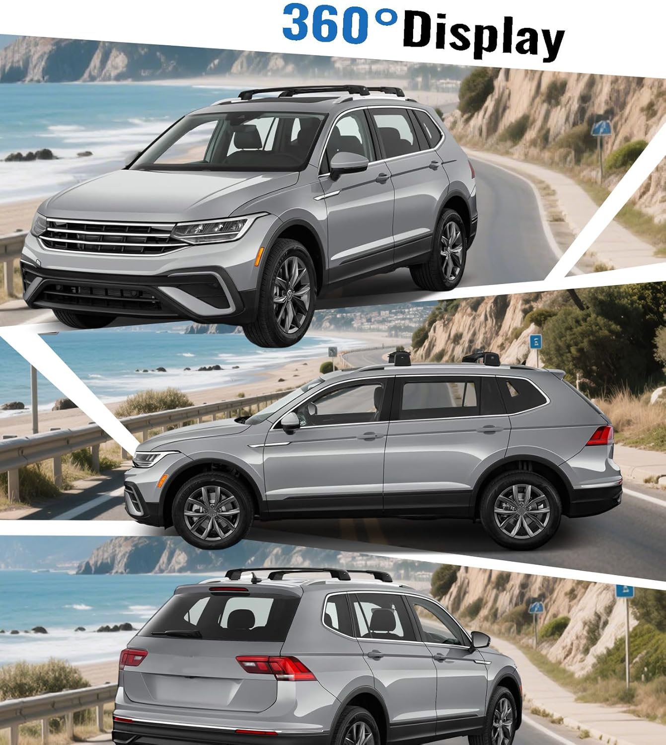 Roof Racks for VW Tiguan 2018-2026 (Not for Limited) and Taos 2022-2026,Upgraded 330 LBS Capicity,Lockable with Anti-Theft System,Black Heavy Duty Aluminum Cross Bars,Volkswagen Accessories