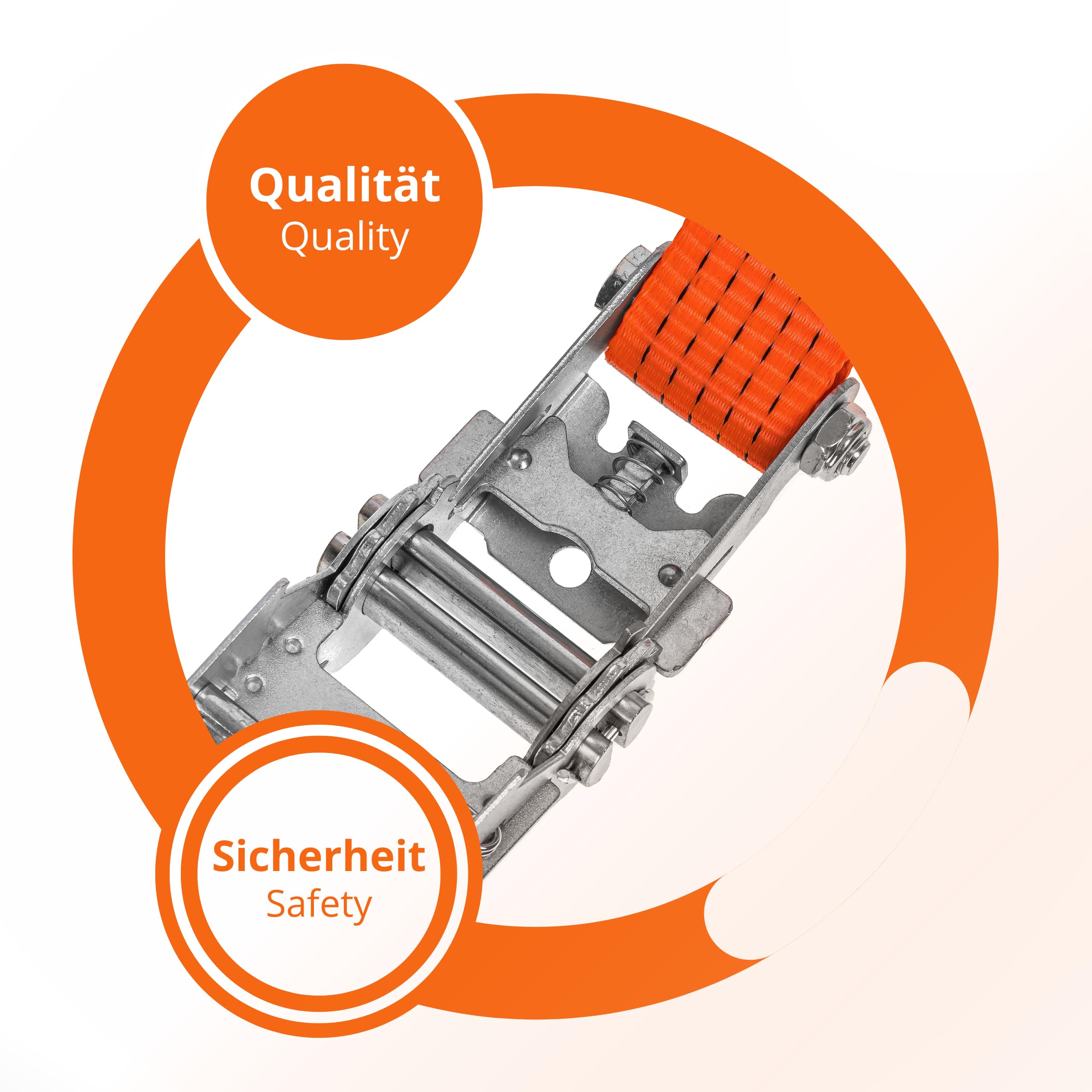 INTAKO Cinghie A Cricchetto Professionali 6m X 5000kg - Set 4 Fasce Con Angolari Per Camion - Foto 11