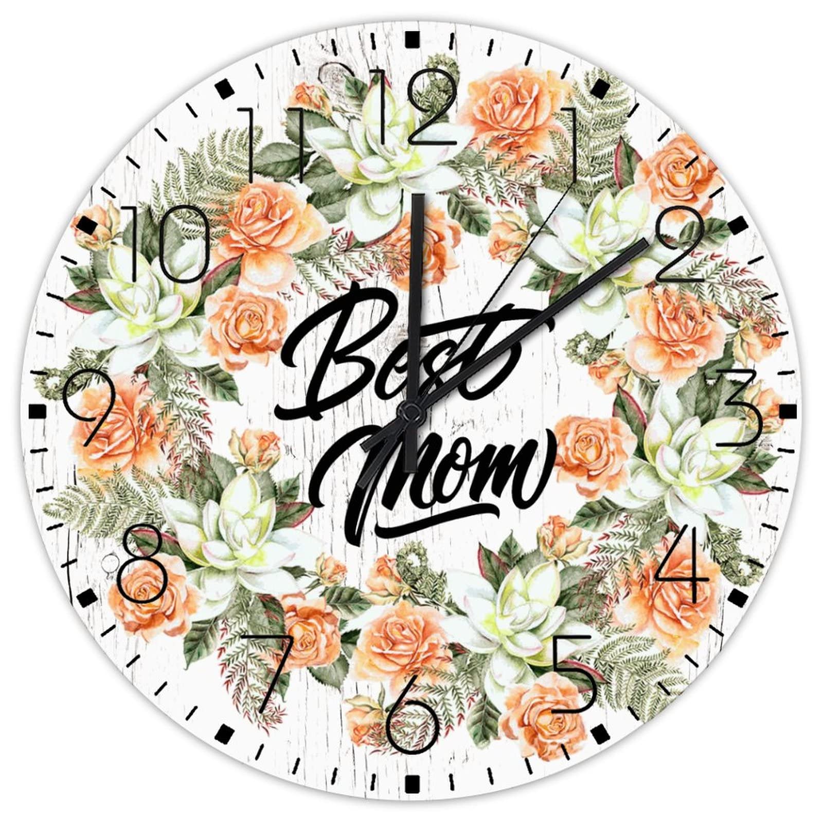 Horloge murale rétro en bois de 30,5 cm pour décoration maison atelier et espace piscine