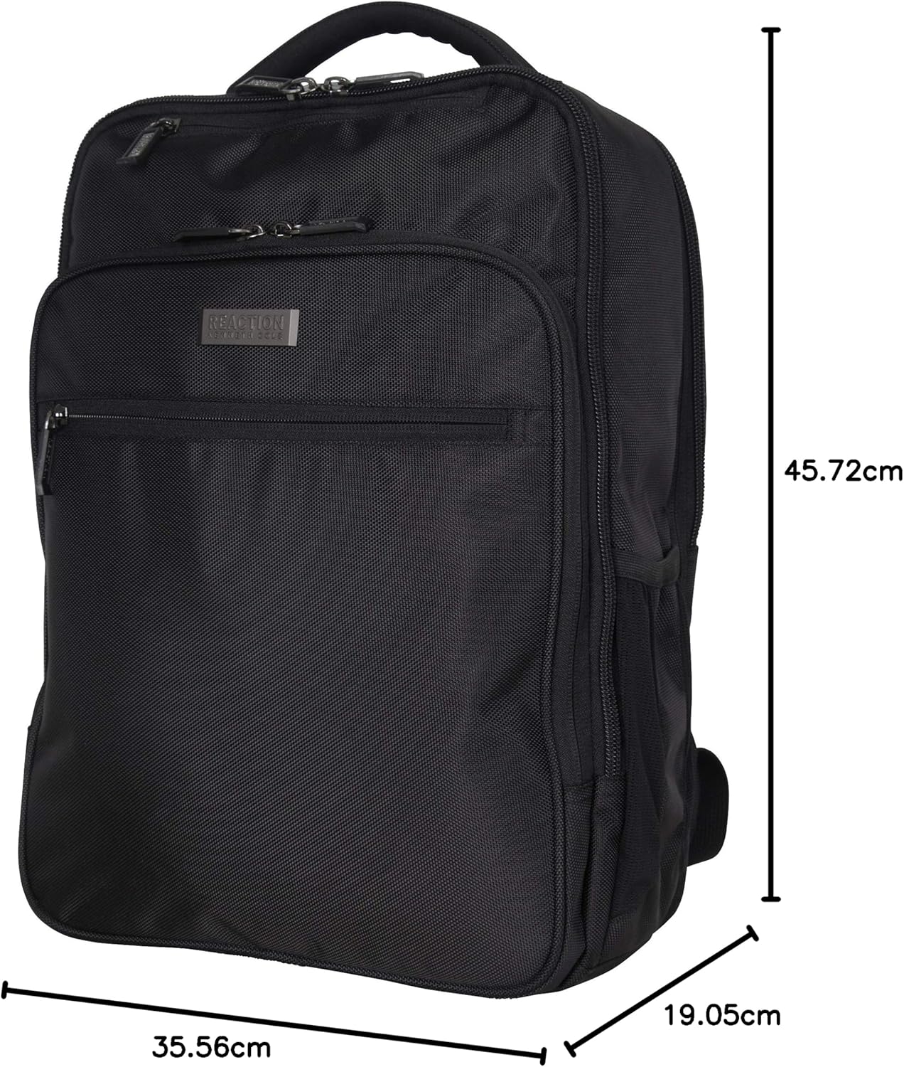Kenneth Cole Reaction Brooklyn Commuter Backpack Slim 16" Laptop Computer & Tablet Anti-Theft RFID Business, Work, , & Travel Bookbag, Black Polyester - Image 2