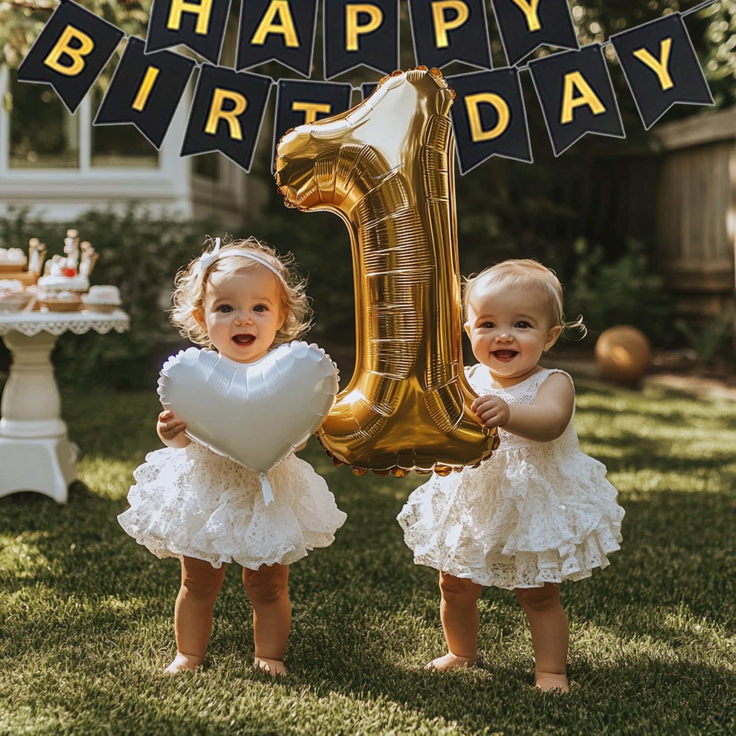 Amazon.com: Twins First Birthday Party Decorations, Twins 1st Birthday Bday  Decorations, We Are One Bday Party Decor, We Are One Happy Bday Banner for  Twin Boys Girls Triplets 1 Year Old :