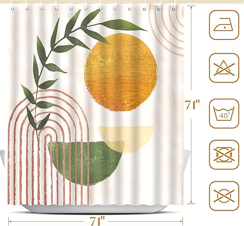 Miniatura 6 de Divertida cortina de ducha para baño, juego de cortinas de baño bohemias con 12 ganchos para cada decoración del hogar, realza la estética de tu