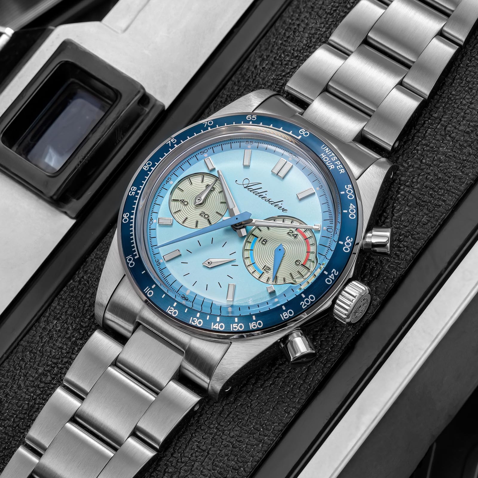 ADDIESDIVE Orologio da uomo con cronografo da corsa VK63 Movimento K1 Bubble Glass 100 M impermeabile BGW9 luminoso in acciaio inossidabile orologio da uomo alla moda