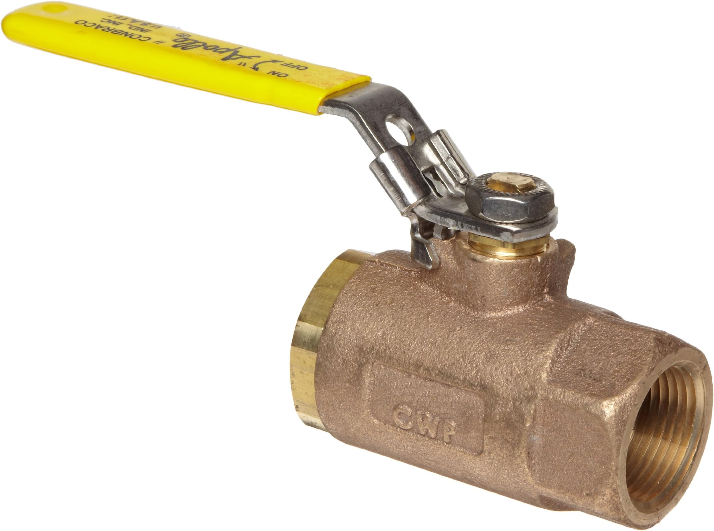 Apollo 70-100 Series Bronze Ball Valve with Automatic Drain, Two Piece, Inline, Latch-Lock Lever, 3/4" NPT Female