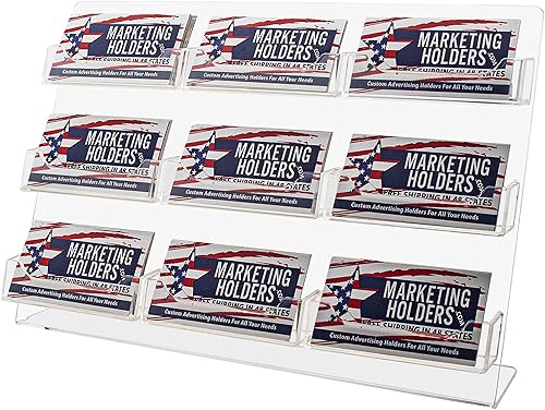 Miniatura 4 de Marketing Holders Soporte para tarjetas de visita para tarjetas de contacto y citas de 3.5 x 2 pulgadas, acrílico transparente, parte trasera