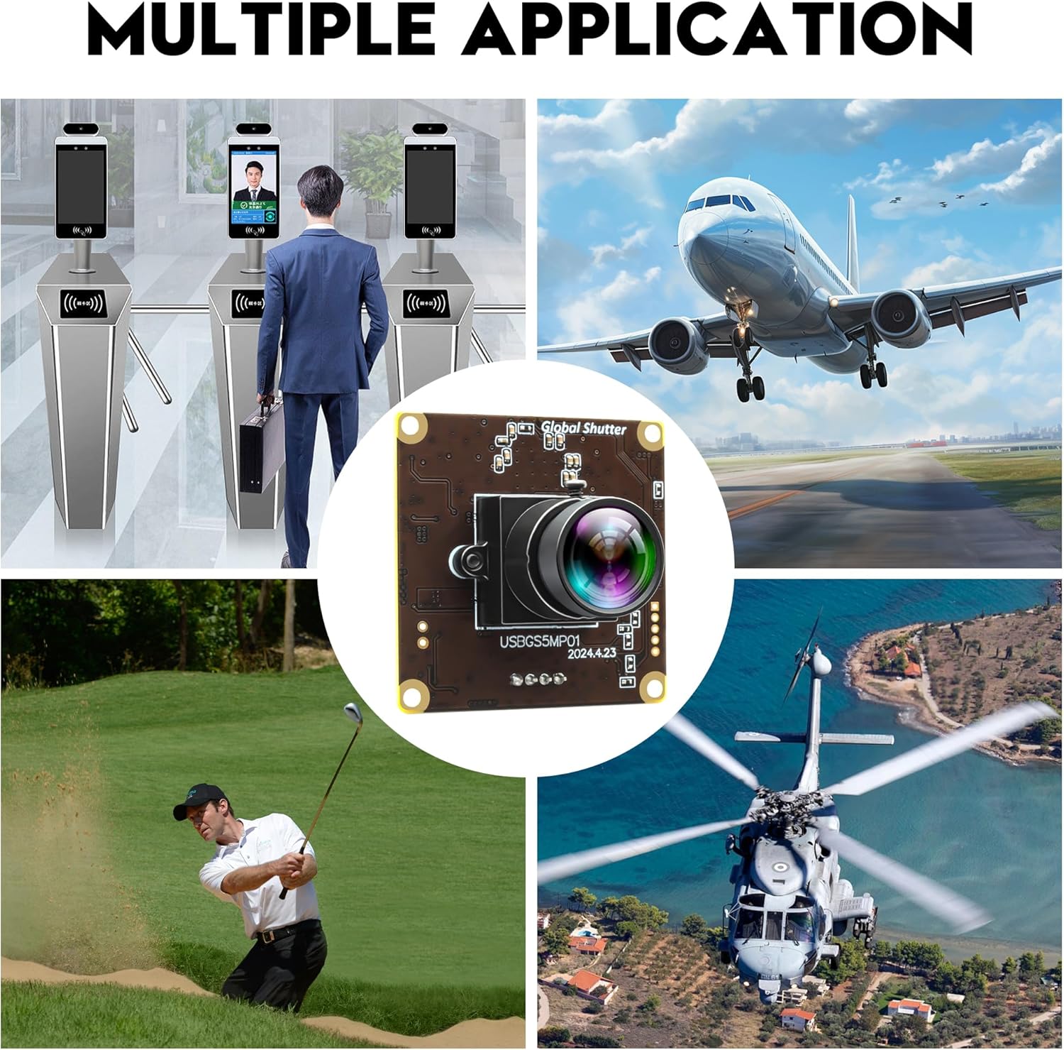 USB Camera Global Shutter 50fps High Speed Webcam Module for Computer Wide Angle No Distortion Lightburn Laser Engraver PC Cam for Motion Capture Face Recognition Codes Scanning