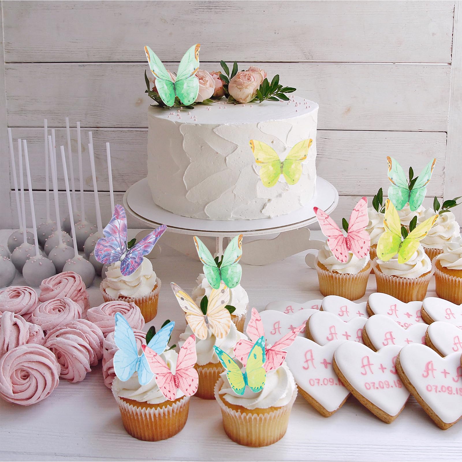 SoundZero 72 Pezzi Decorazioni per Torte con Farfalle, Decorazioni Per Feste Di Compleanno Con Farfalle, Farfalla Cupcake Toppers, torte decorative a forma di farfalle,Farfalle Decorative Torta(viola