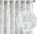 Jinchan 95% Rideaux de Boho noir 84 Inches Long pour Chambre Noir sur Beige Géométrique Imprimé Grommet Top Chambre Darkening Thermal Insulated Fenêtre Draps 2 Panneaux