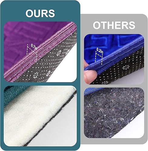 Miniatura 6 de Z&Z living Space Alfombra de oración musulmana, extra suave y gruesa, acolchada para viajes Eid, Ramadán, regalo islámico e ideal para rodillas y