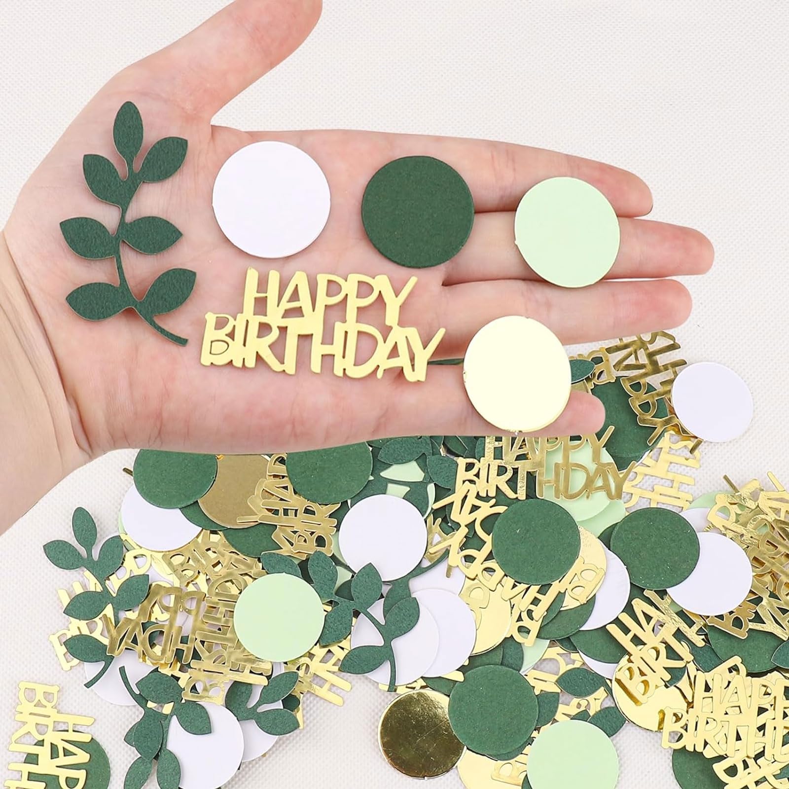 200 Stück Konfetti Geburtstag Tischdeko Grün Gold – Happy Birthday Streudeko Für Partys