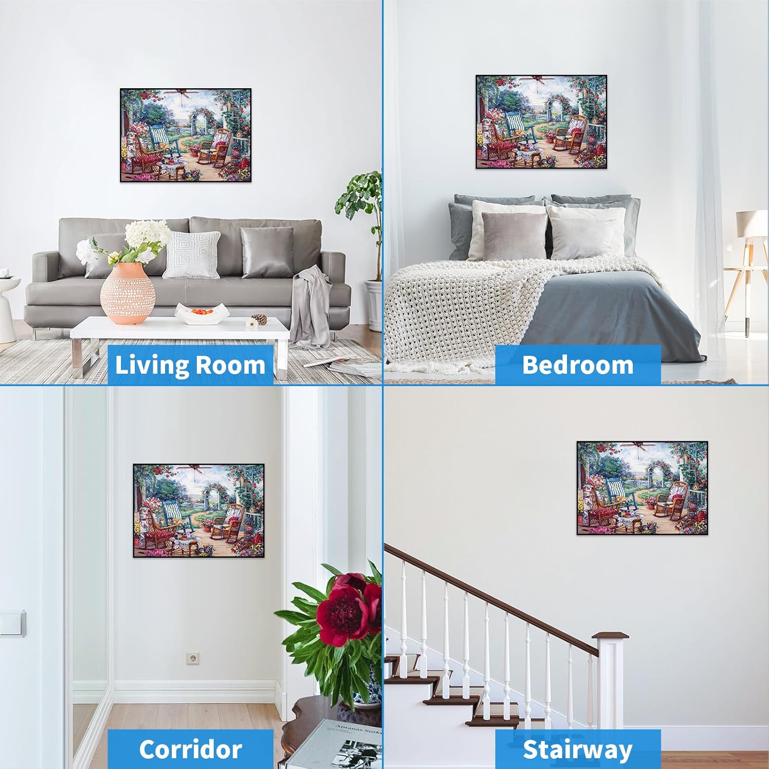 1000 Piece Puzzle for Adults, Cozy Patio Garden Puzzles for Adults 1000 Pieces Flower Garden Jigsaw Puzzles 1000 Pieces Romantic Floral Patio Oil Painting Puzzle for Teens Seniors Challenging Gift