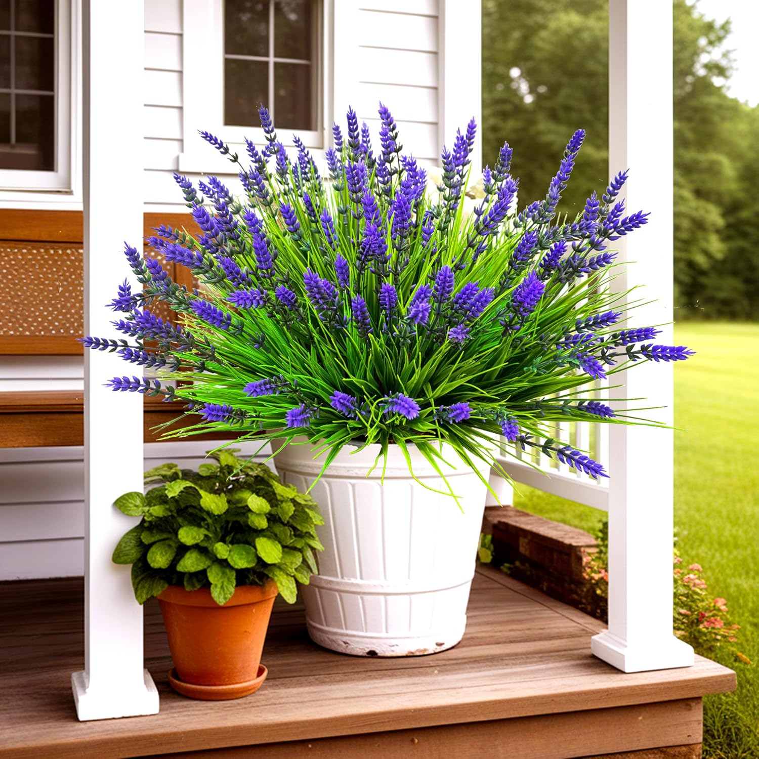 Artificial Plants Outdoor, 22 Pcs Fake Flowers UV Resistant Outdoor Artificial Lavender Flowers, Plastic Faux Plants for Porch Garden Planter Yard Window Box - Image 7