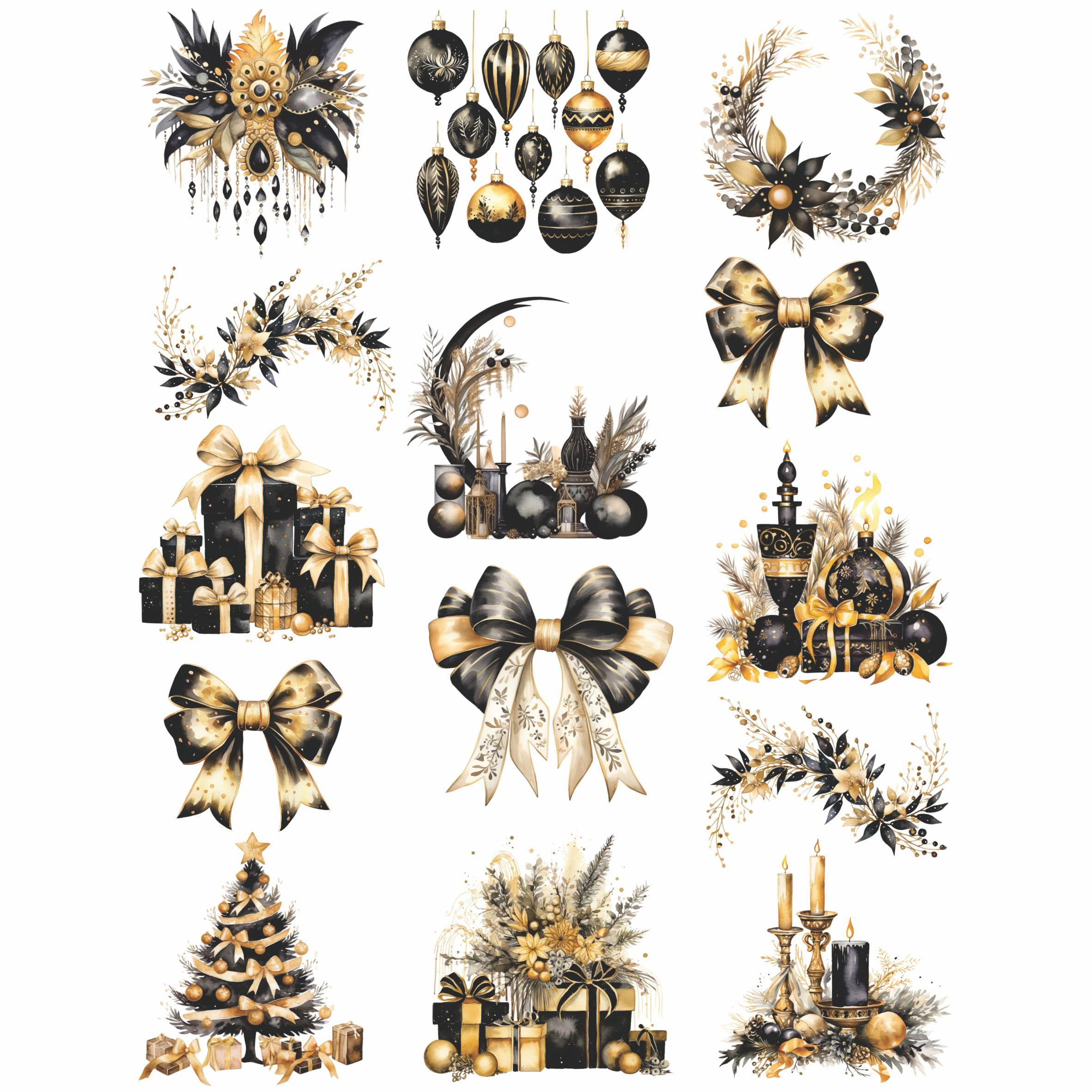 Papier De Riz Vintage De Noël, 20,3 X 26,7 Cm (6 Pièces) – Papier